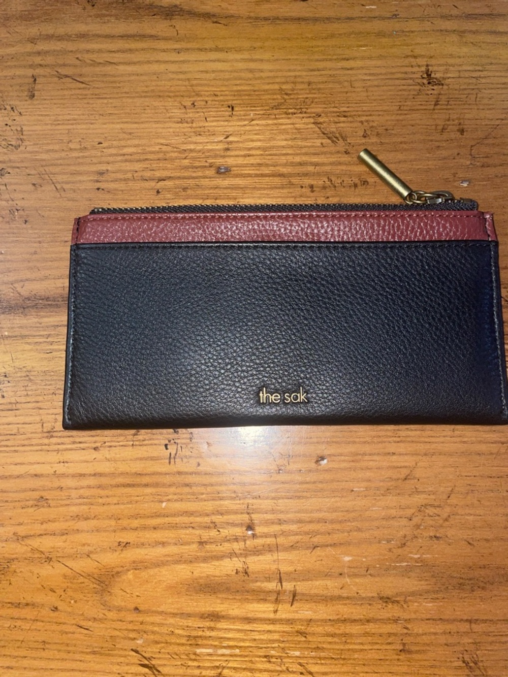 The Sak Black Leather wristlet with Gold-Tone Zipper - Picture 2 of 12